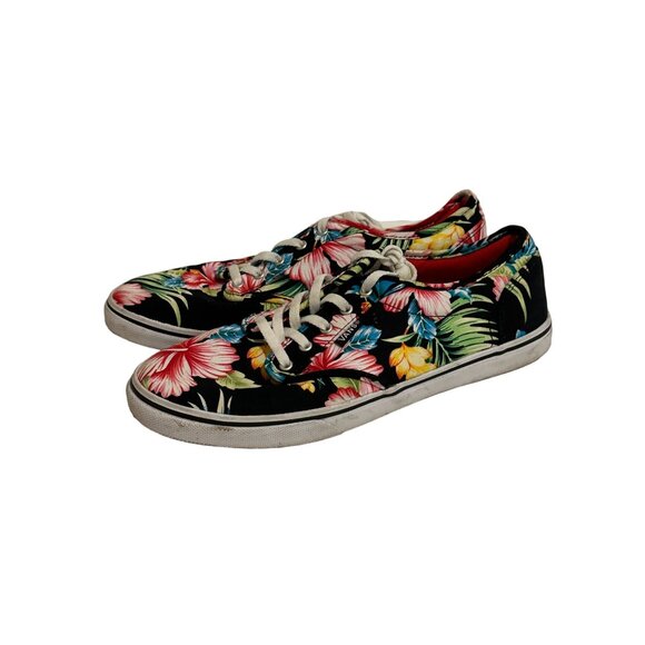 VANS Women’s Tropical Palm Print Canvas Sneakers Size 8 - Picture 1 of 7